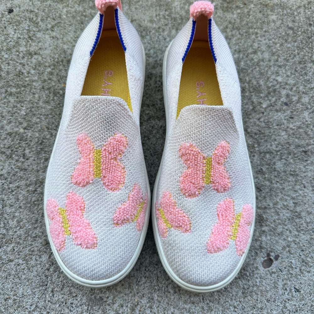 Rothy’s big girls Pink Butterfly Slip-On Shoes